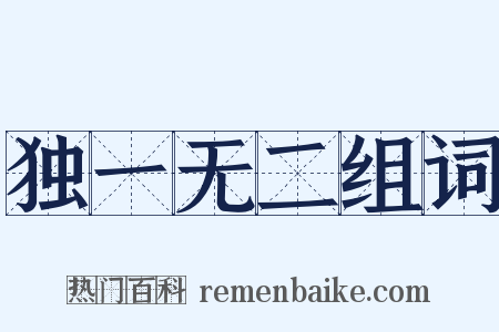 独一无二组词是什么意思的图片